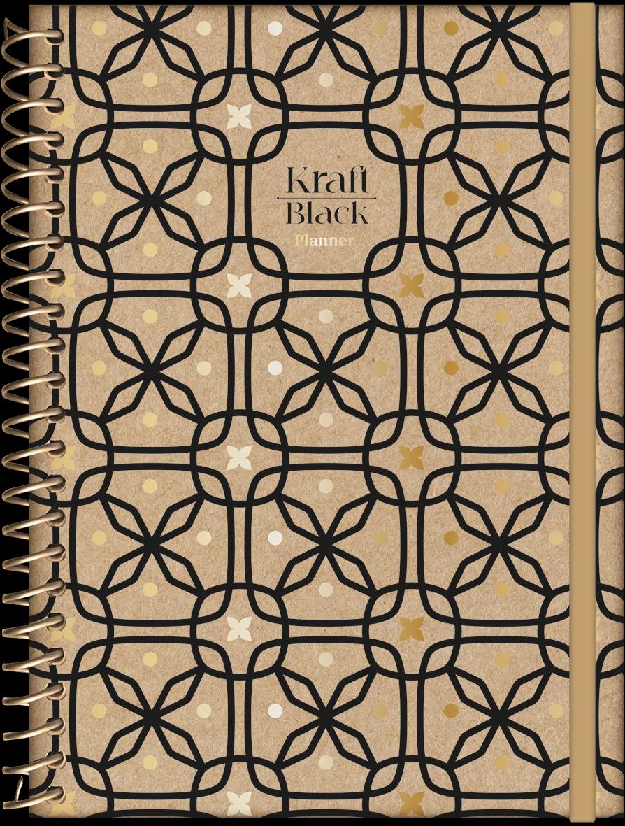 AGENDA PLANEJAMENTO ESPIRAL 175X242MM 80FLS - KRAFT BLACK — miniatura 3