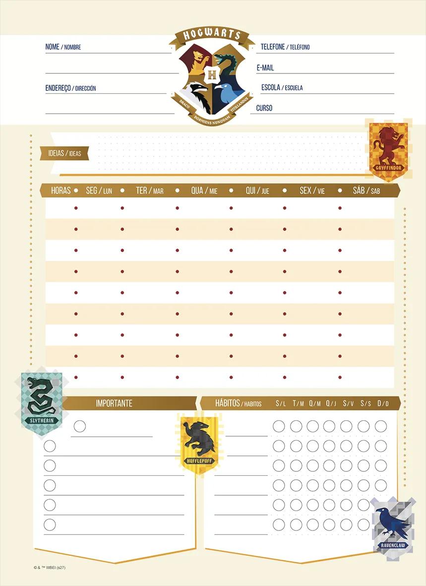 CADERNO ESPIRAL CAPA DURA 1/8 96 FOLHAS - HARRY POTTER