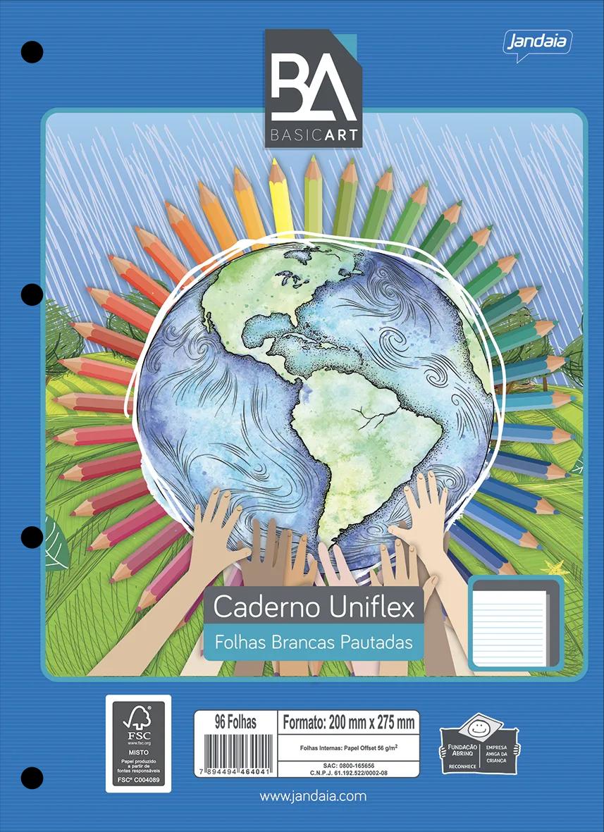 CADERNO UNIVERSITÁRIO FLEX UNIFLEX 96FLS - BASIC ART