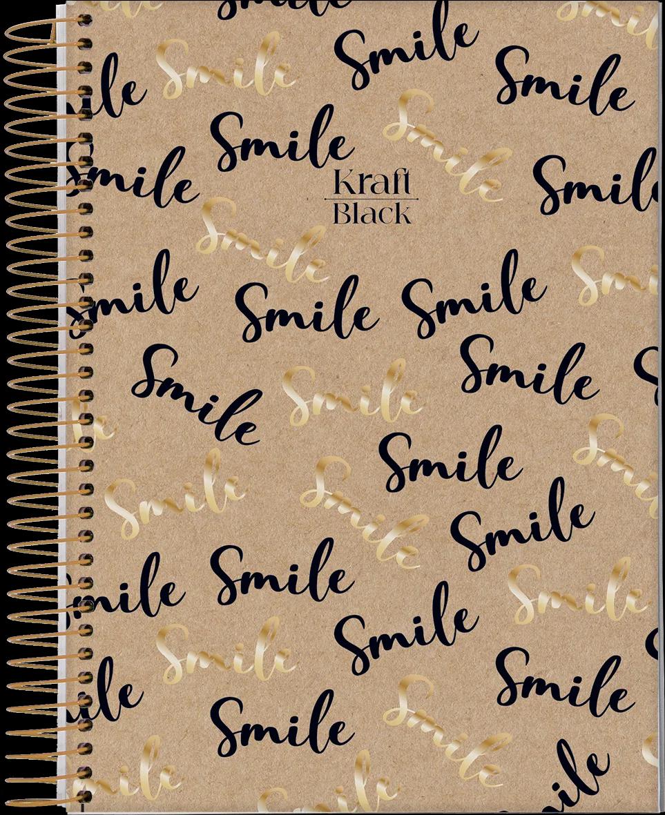 CADERNO ESPIRAL UNIVERSITÁRIO CAPA DURA 01 MATÉRIA 80 FOLHAS - KRAFT BLACK