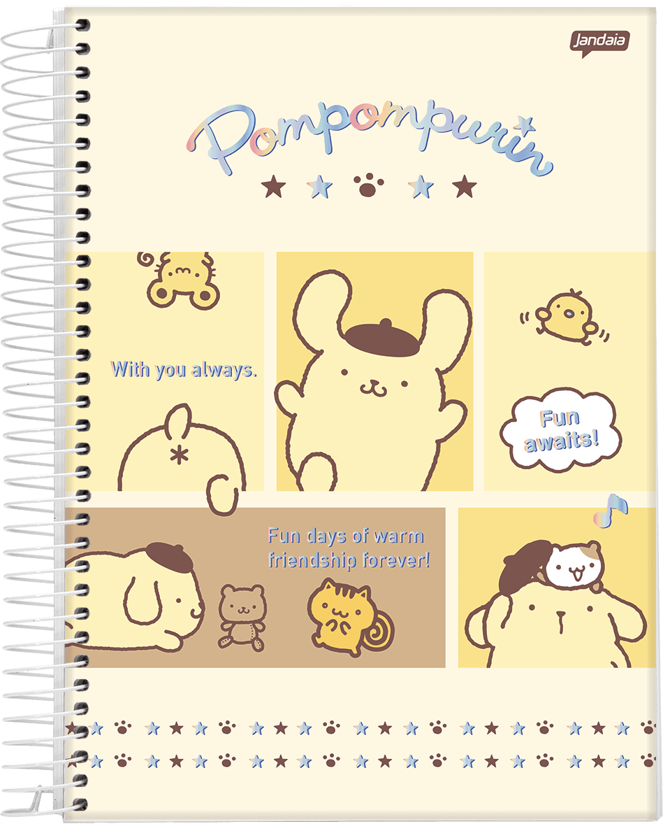 CADERNO ESPIRAL UNIVERSITÁRIO CAPA DURA 10 MATÉRIAS 160 FOLHAS - POMPOMPURIN