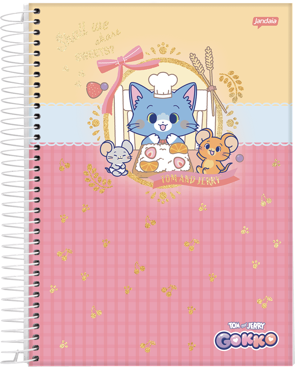 CADERNO ESPIRAL UNIVERSITÁRIO CAPA DURA 01 MATÉRIA 80 FOLHAS - GOKKO: TOM & JERRY