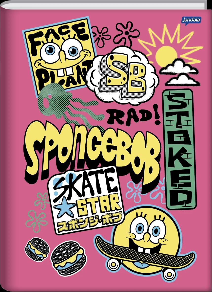 CADERNO BROCHURA CAPA DURA 1/4 80 FOLHAS - BOB ESPONJA — miniatura 2