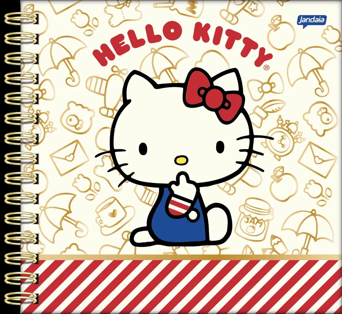 CADERNO GARRA DUPLA CAPA DURA 80 FOLHAS - HELLO KITTY
