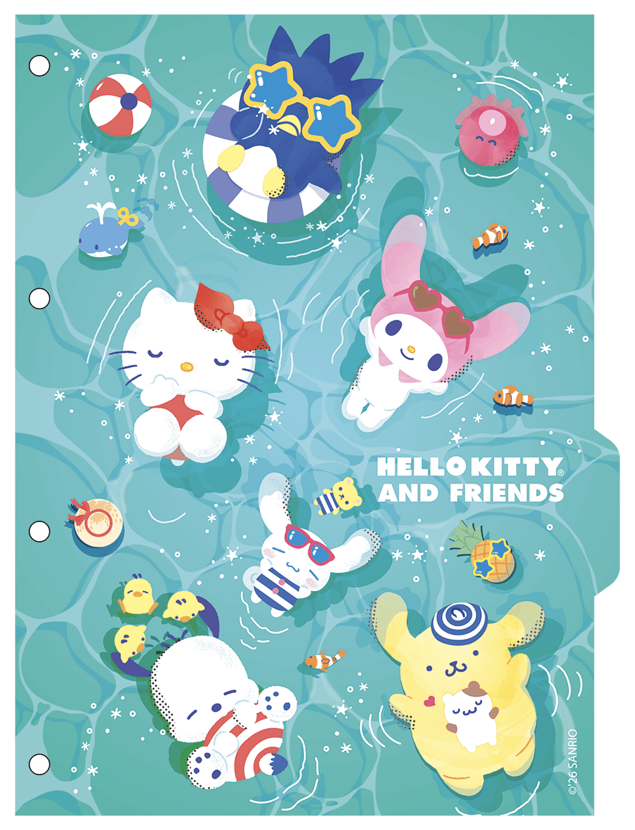CADERNO ARGOLADO UNIVERSITÁRIO 80 FOLHAS - HELLO KITTY & AMIGOS BUBBLE — miniatura 5