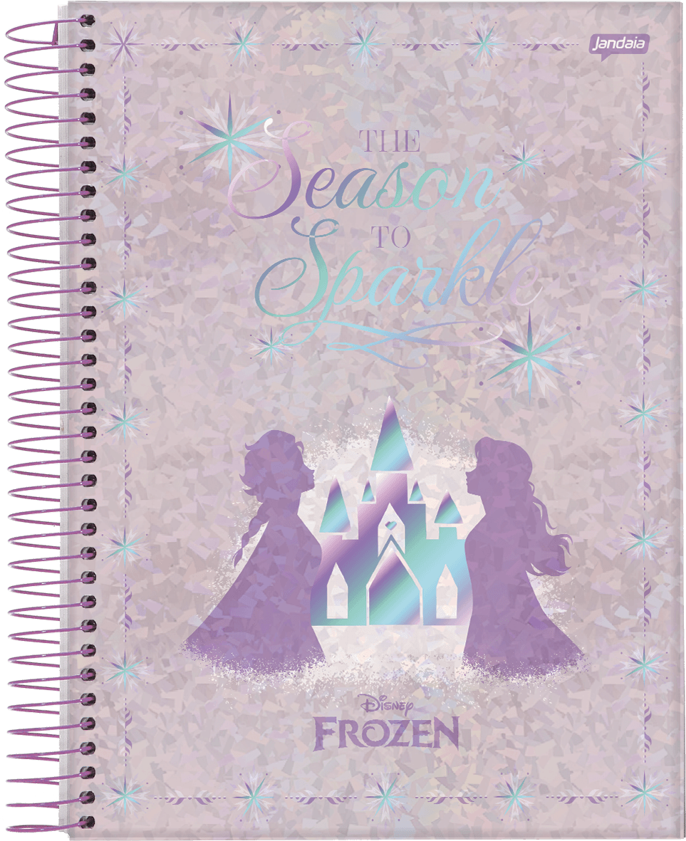 CADERNO ESPIRAL UNIVERSITÁRIO CAPA DURA 10 MATÉRIAS 160 FOLHAS - FROZEN