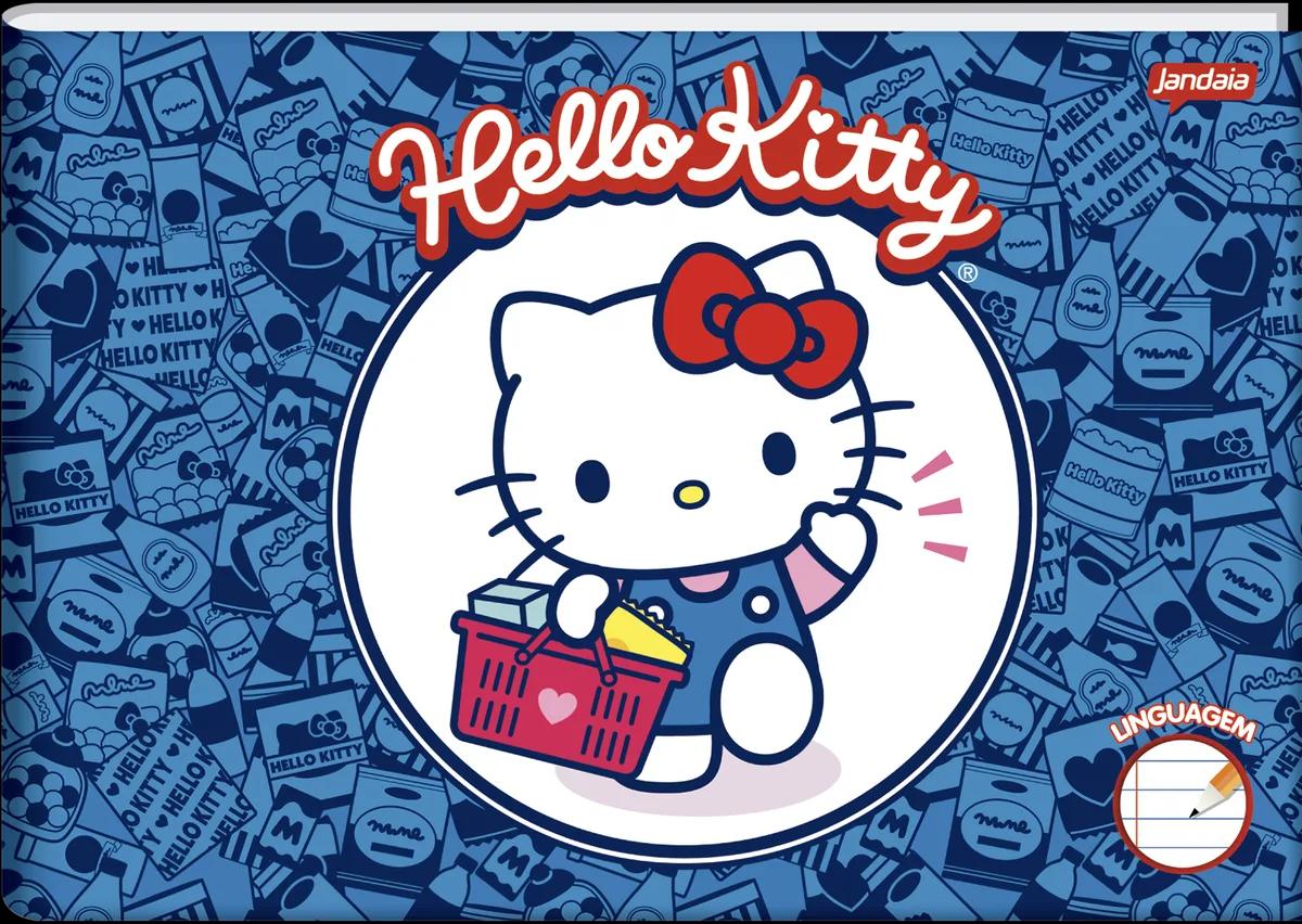 CADERNO BROCHURA CAPA DURA 1/4 40 FOLHAS LINGUAGEM - HELLO KITTY