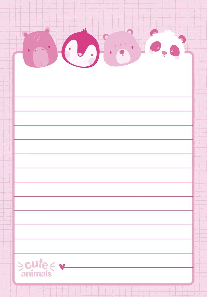 CADERNO GARRA DUPLA FLEXÍVEL 1/8 80 FOLHAS - CUTE ANIMALS — miniatura 3