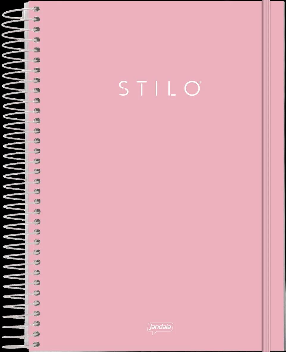 CADERNO ESPIRAL UNIVERSITÁRIO PP 10X1 200X275MM 160FLS - STILO ROSA PASTEL