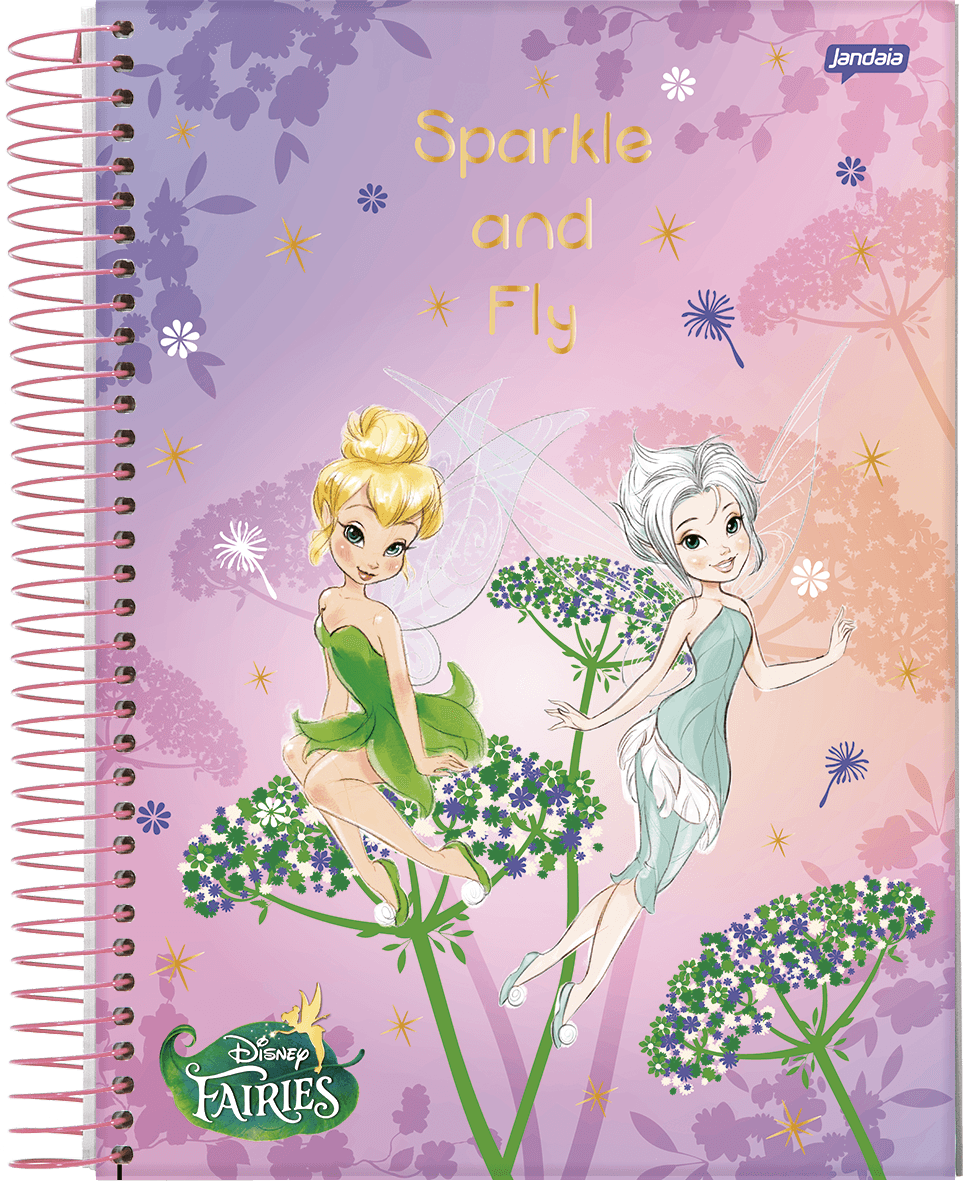 CADERNO ESPIRAL UNIVERSITÁRIO CAPA DURA 01 MATÉRIA 80 FOLHAS - FADAS DISNEY — miniatura 3
