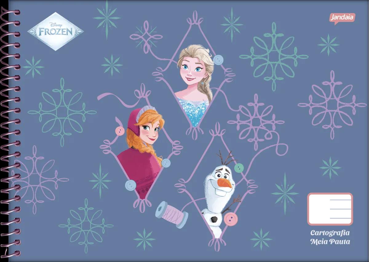 CADERNO ESPIRAL CAPA DURA 40 FOLHAS MEIA PAUTA - FROZEN