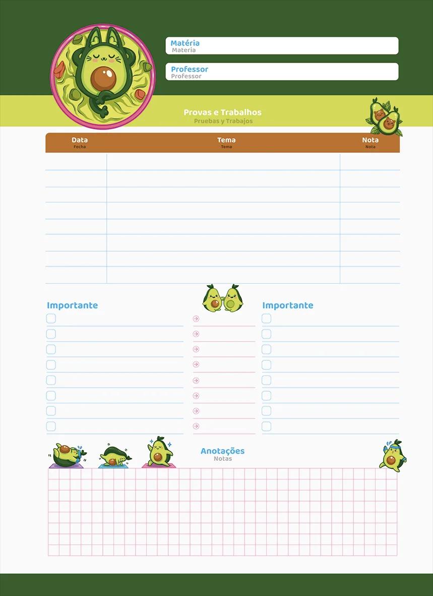 CADERNO ESPIRAL UNIVERSITÁRIO CAPA DURA 15 MATÉRIAS 160 FOLHAS - AVOCADO — miniatura 7