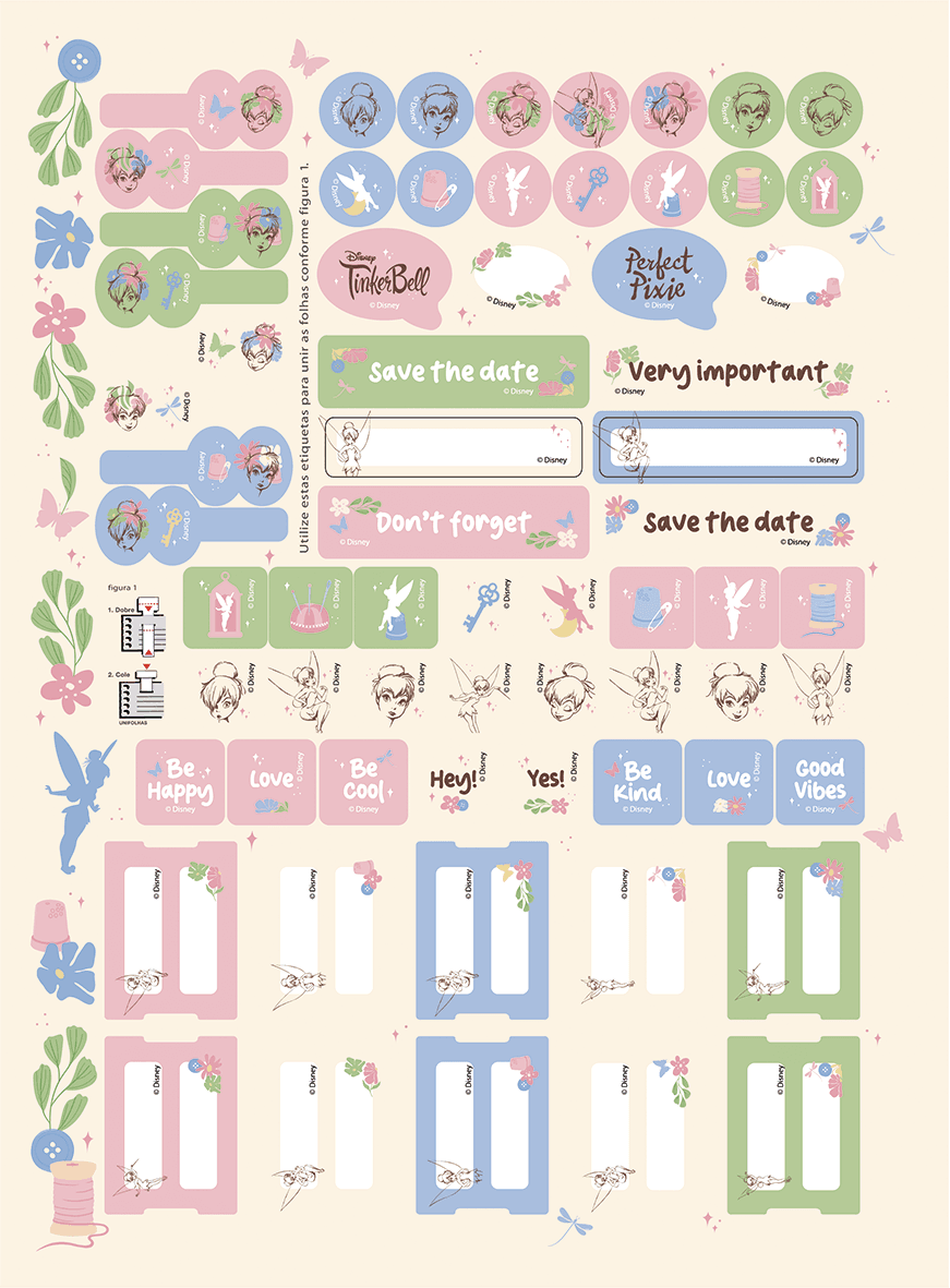 CADERNO COLLEGE CAPA DURA 80 FOLHAS ARGOLADO - TINKER BELL KRAFT — miniatura 7