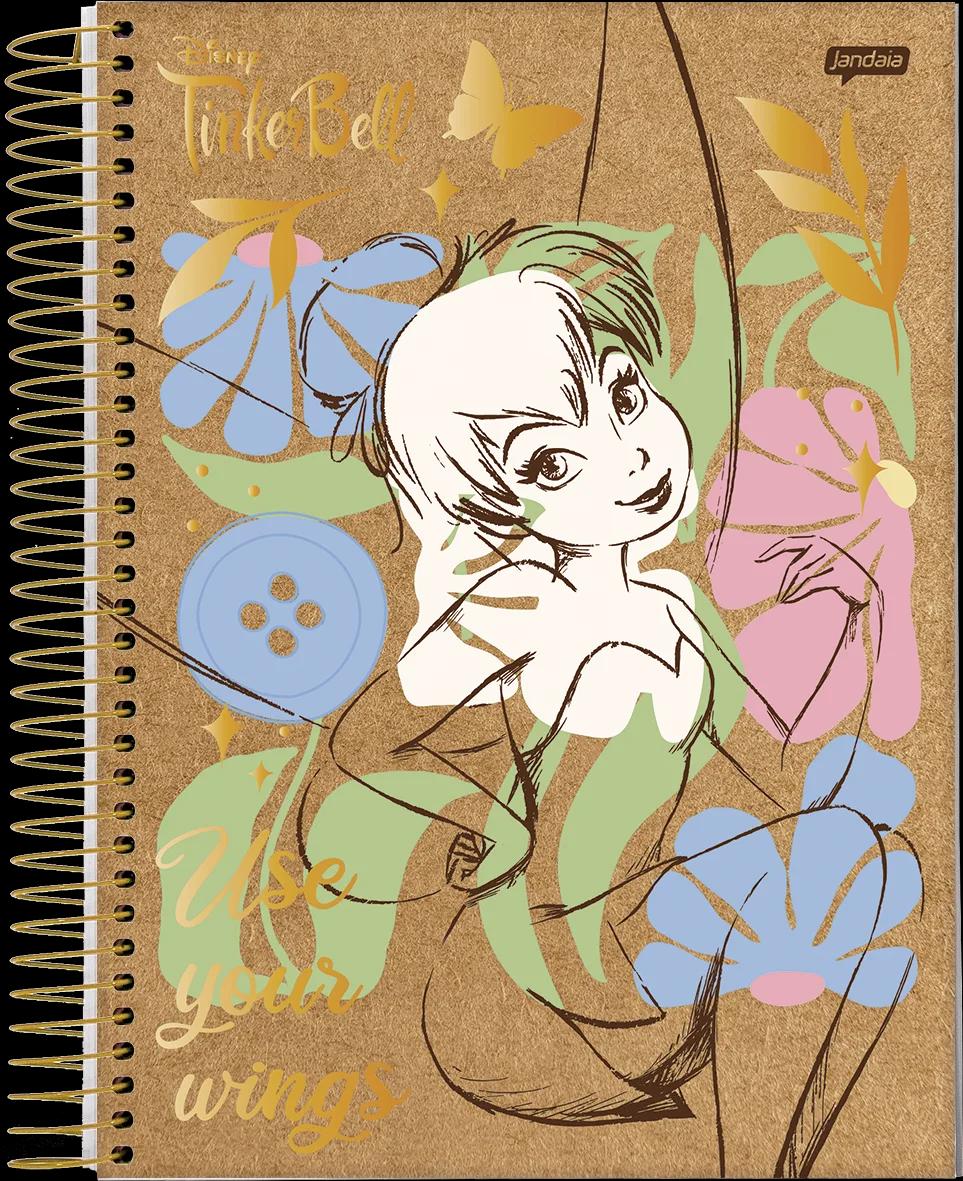 CADERNO ESPIRAL UNIVERSITÁRIO CAPA DURA 10 MATÉRIAS 160 FOLHAS - TINKER BELL KRAFT
