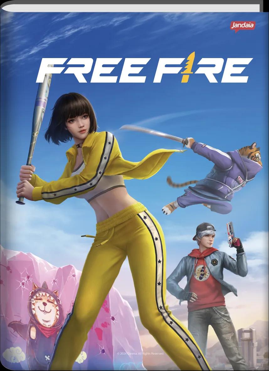 CADERNO BROCHURA CAPA DURA 1/4 80 FOLHAS - FREE FIRE — miniatura 4