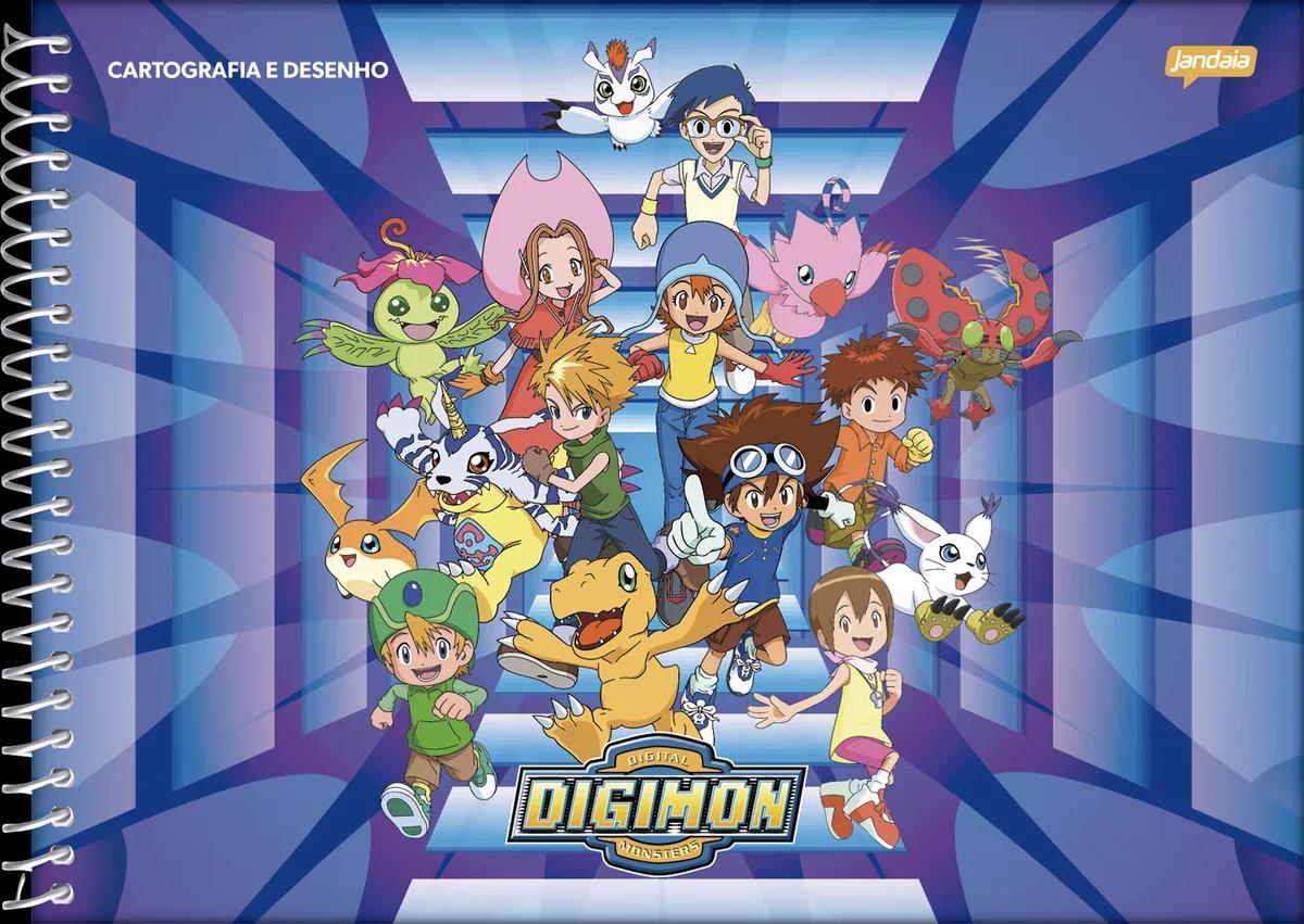 CADERNO ESPIRAL CAPA DURA 80 FOLHAS CARTOGRAFIA - DIGIMON
