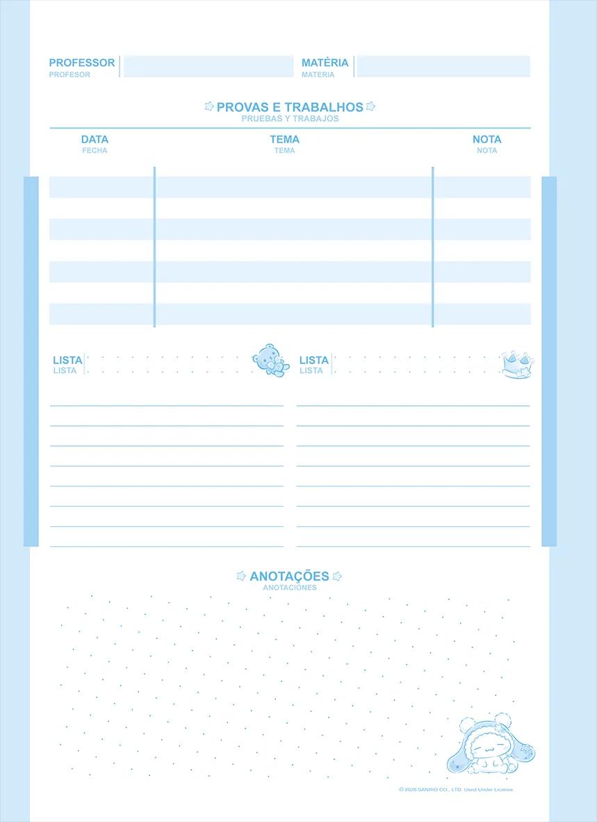 CADERNO ESPIRAL UNIVERSITÁRIO CAPA DURA 01 MATÉRIA 80 FOLHAS - CINNAMOROLL — miniatura 14
