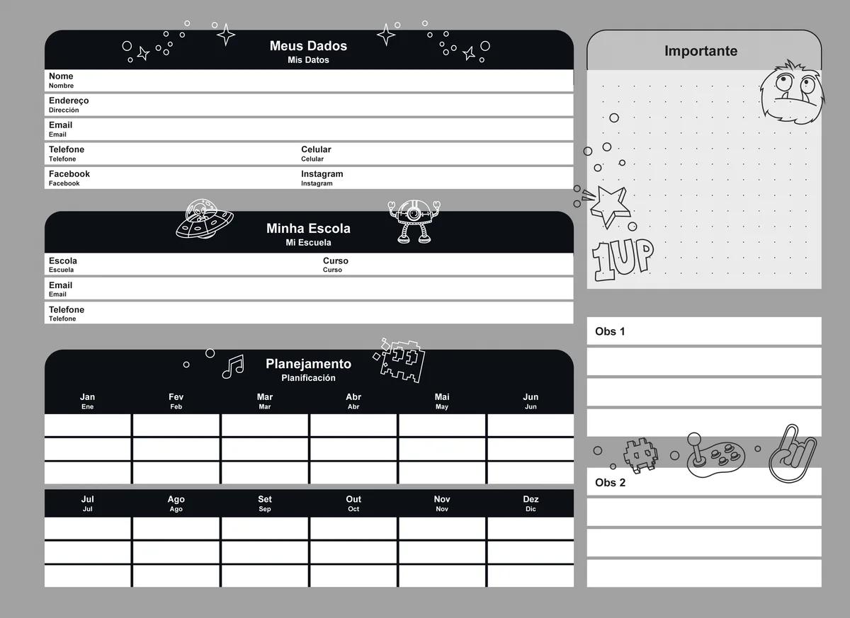 CADERNO ESPIRAL CAPA DURA 80 FOLHAS CARTOGRAFIA - DOODLES — miniatura 3