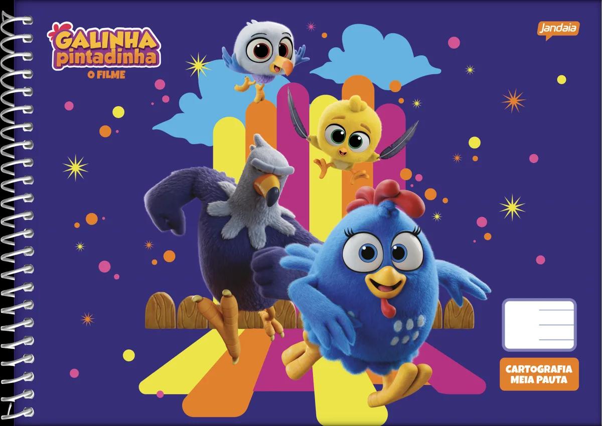CADERNO ESPIRAL CAPA DURA 40 FOLHAS MEIA PAUTA - GALINHA PINTADINHA