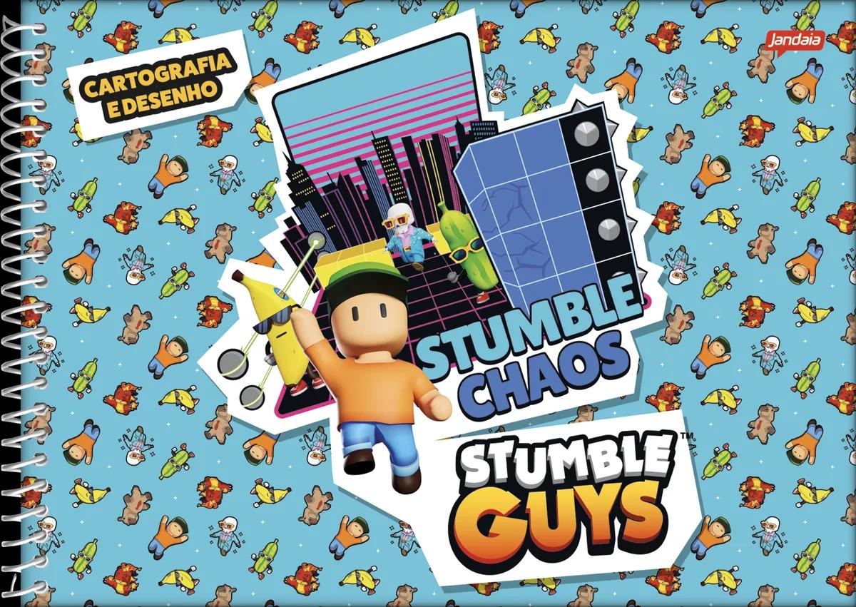 CADERNO ESPIRAL CAPA DURA 80 FOLHAS CARTOGRAFIA - STUMBLE GUYS