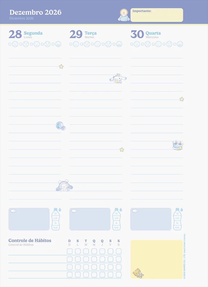 AGENDA PLANEJAMENTO LOMABADA QUADRADA 175X242MM - CINNAMOROLL — miniatura 6