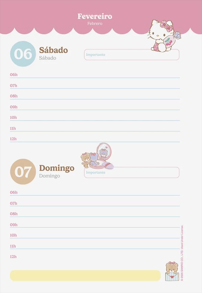 AGENDA DIARIA LOMBADA QUADRADA 138X200MM - HELLO KITTY — miniatura 4