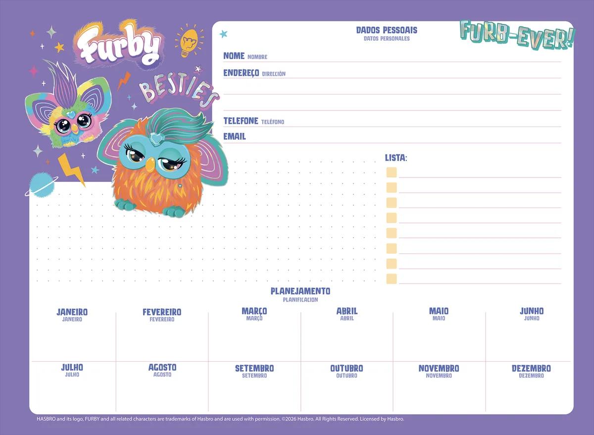 CADERNO ESPIRAL CAPA DURA 80 FOLHAS CARTOGRAFIA - FURBY — miniatura 4