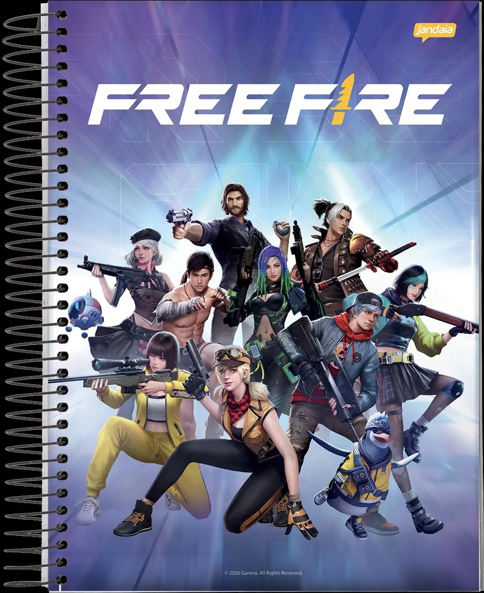 CADERNO ESPIRAL UNIVERSITÁRIO CAPA DURA 10 MATÉRIAS 160 FOLHAS - FREE FIRE — miniatura 4