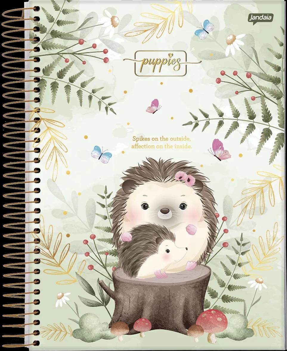 CADERNO ESPIRAL CAPA DURA 1/4 80 FOLHAS - PUPPIES