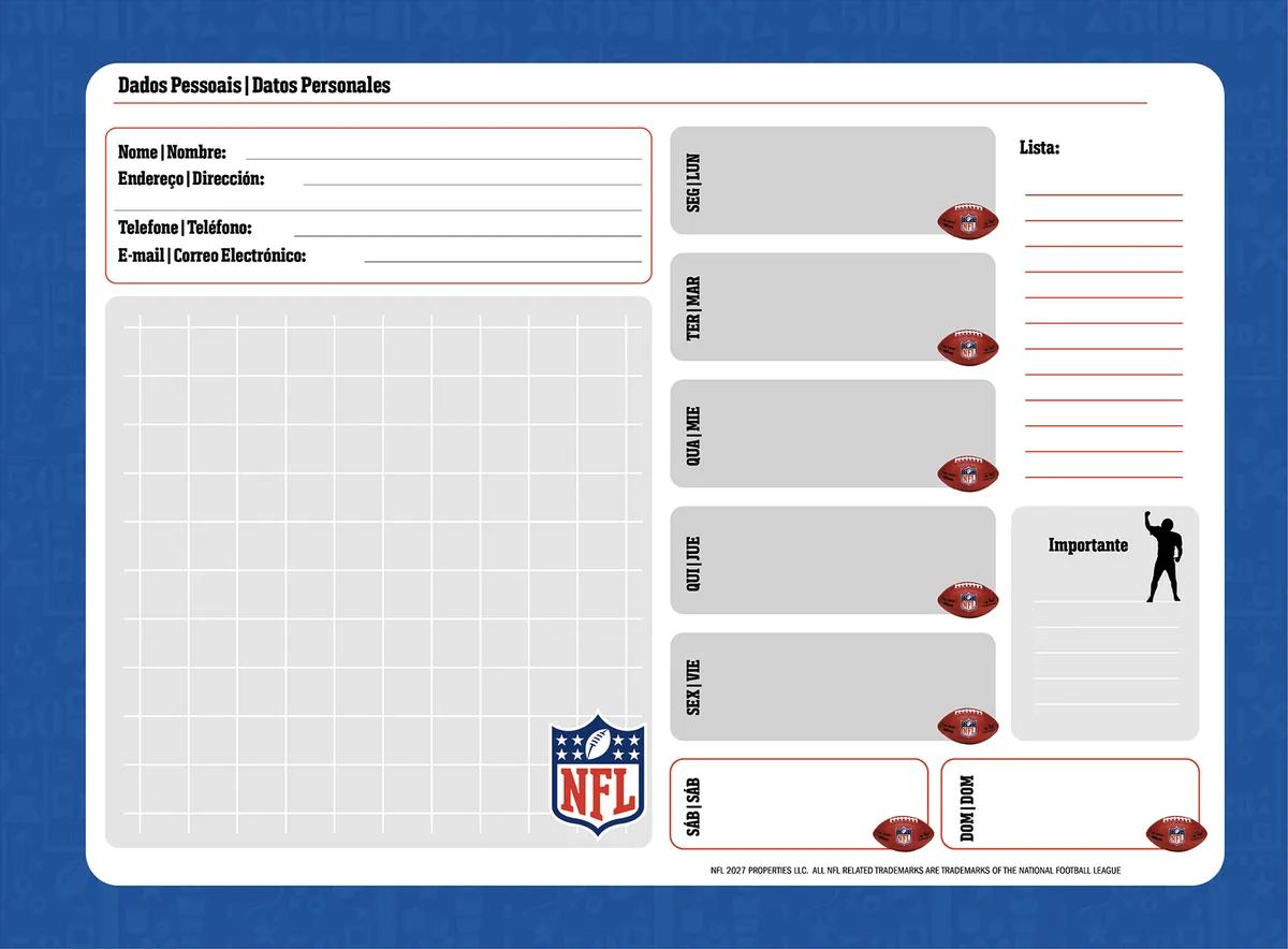 CADERNO ESPIRAL CAPA DURA 80 FOLHAS CARTOGRAFIA - NFL — miniatura 3