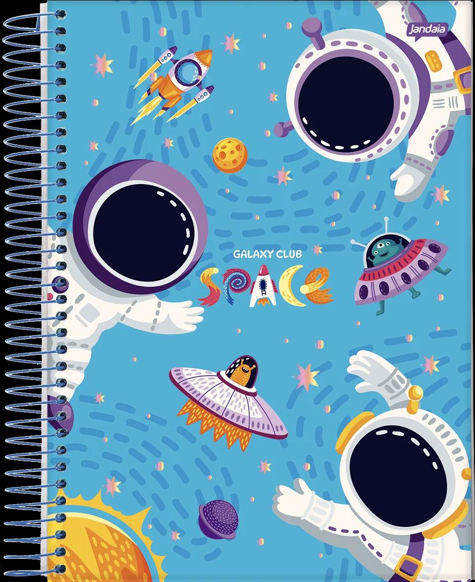 CADERNO ESPIRAL UNIVERSITÁRIO CAPA DURA 01 MATÉRIA 80 FOLHAS - GALAXY CLUB SPACE — miniatura 2