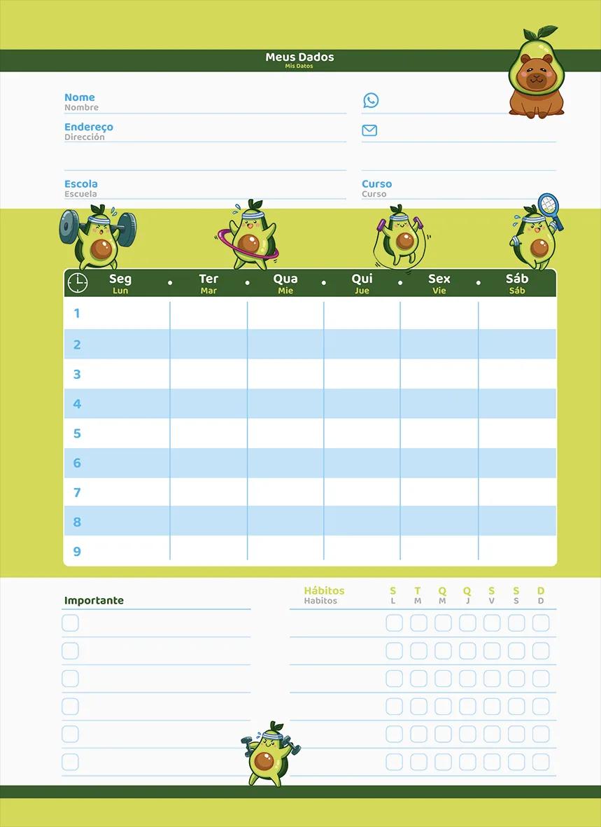 CADERNO ESPIRAL UNIVERSITÁRIO CAPA DURA 10 MATÉRIAS 160 FOLHAS - AVOCADO — miniatura 8
