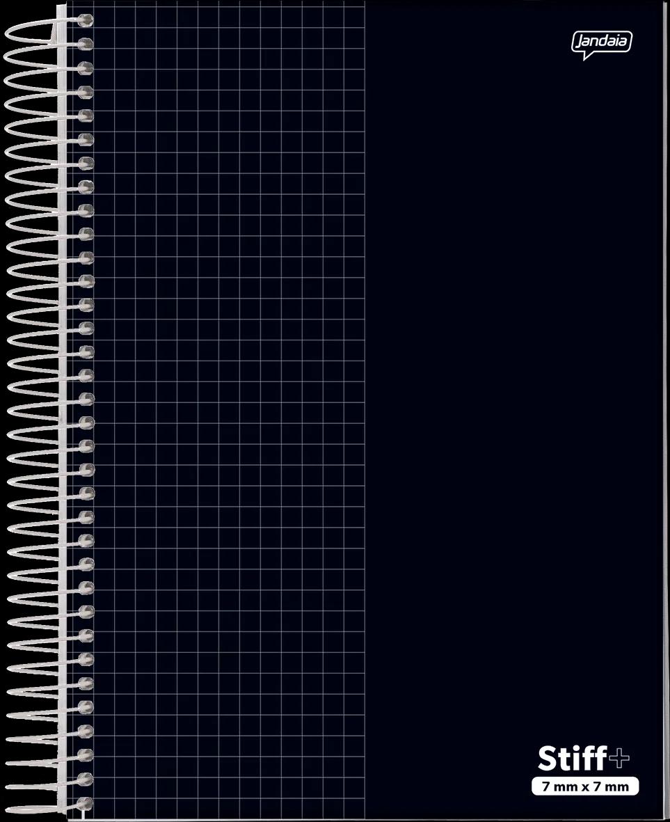 CADERNO ESPIRAL UNIV QUAD 7X7MM 200X275MM 96 FOLHAS STIFF + PRETO - STIFF +