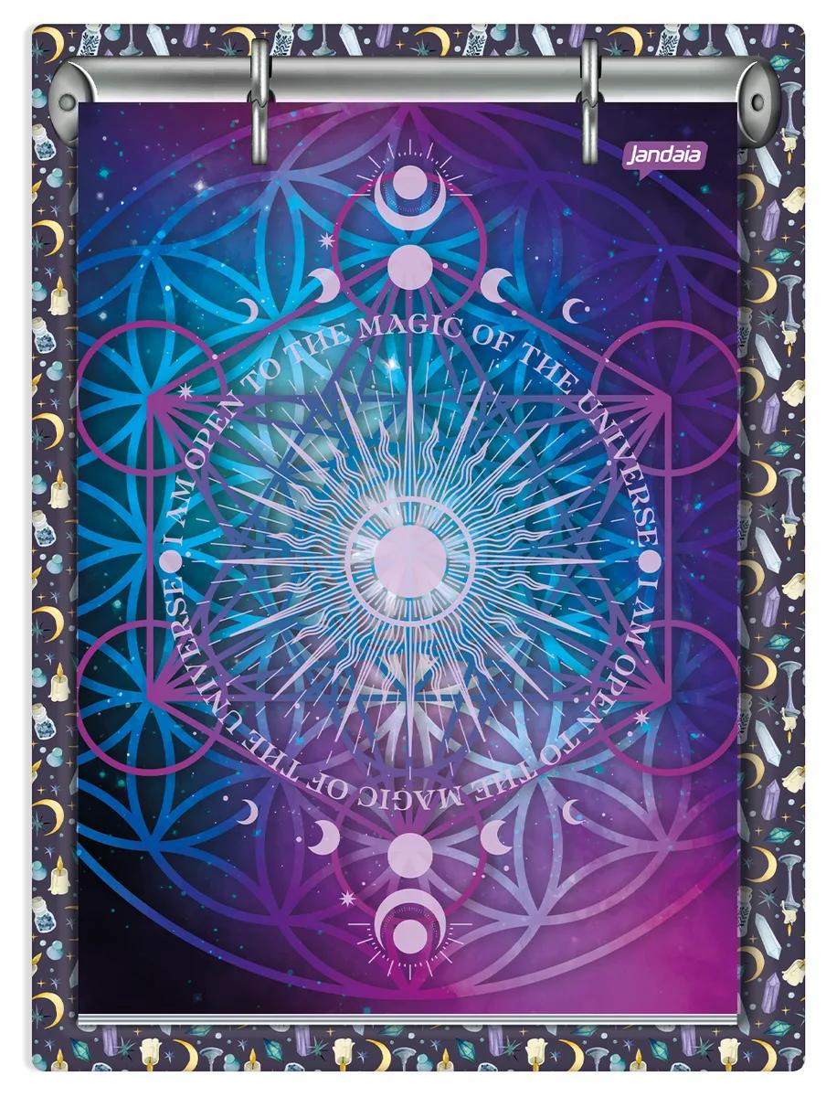 CADERNO ARGOLADO 1/4 PORTA FICHAS 140X200MM 60 FOLHAS - MYSTIC
