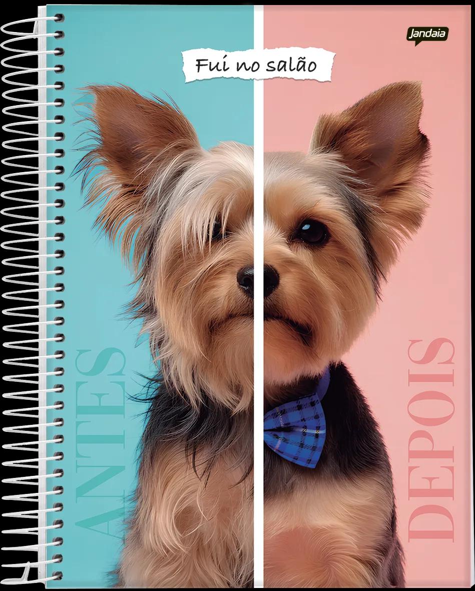 CADERNO ESPIRAL UNIVERSITÁRIO CAPA DURA 01 MATÉRIA 80 FOLHAS -  PET'S LOVE