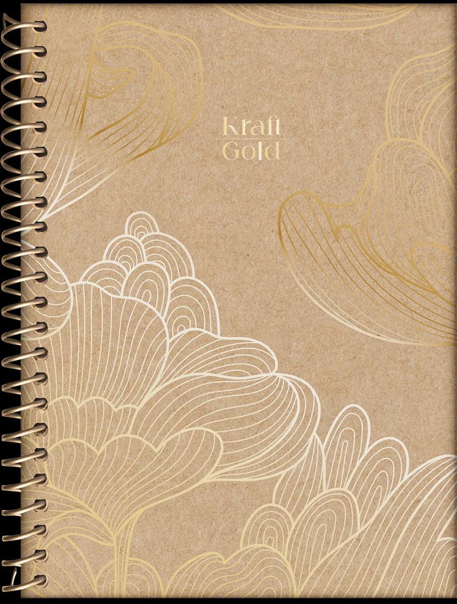 CADERNO ESPIRAL CAPA DURA 01 MATÉRIA COLLEGE - KRAFT GOLD — miniatura 4