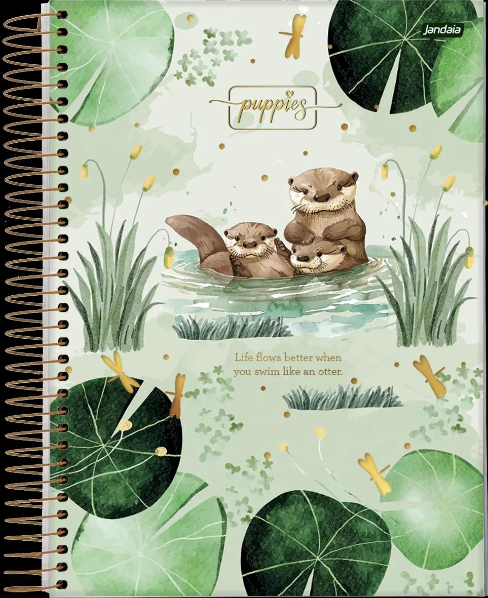 CADERNO ESPIRAL UNIVERSITÁRIO CAPA DURA 01 MATÉRIA 80 FOLHAS - PUPPIES — miniatura 3