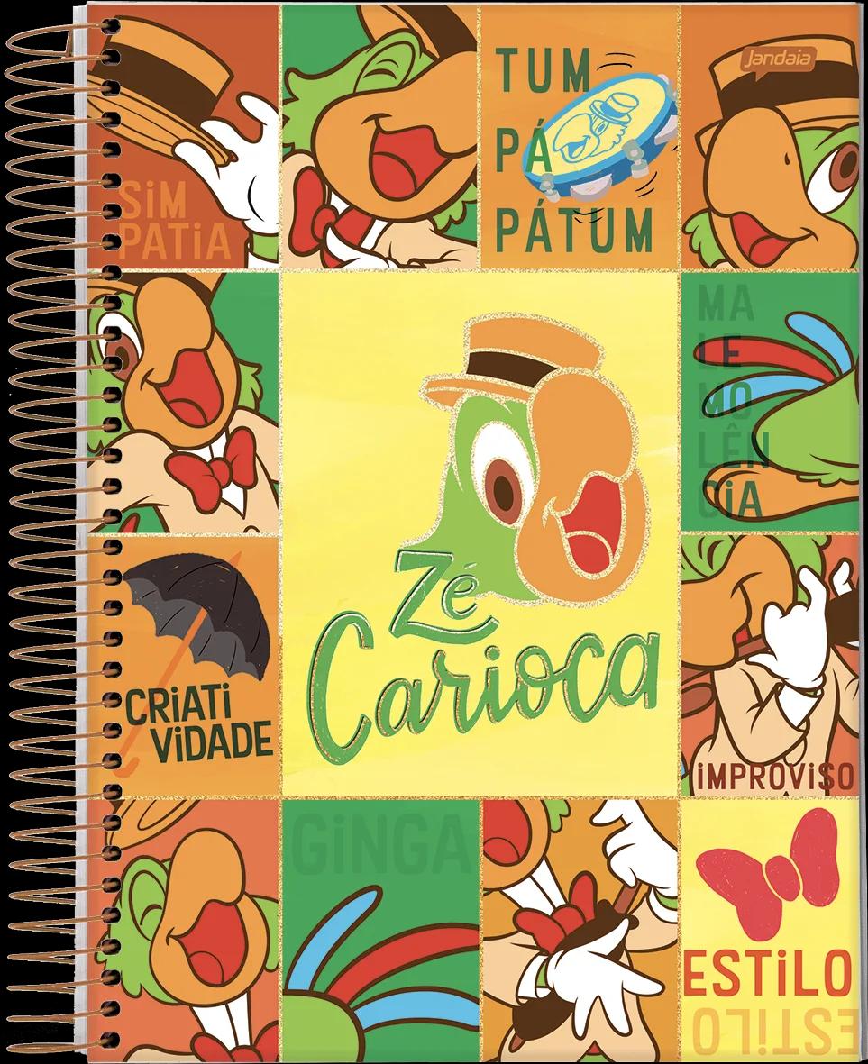 CADERNO ESPIRAL UNIVERSITÁRIO CAPA DURA 01 MATÉRIA 80 FOLHAS - ZÉ CARIOCA