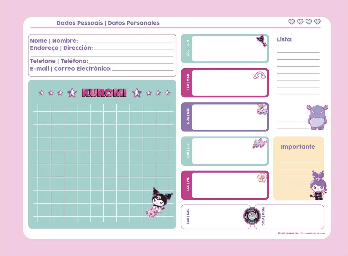 CADERNO ESPIRAL CAPA DURA 80 FOLHAS CARTOGRAFIA - KUROMI — miniatura 4