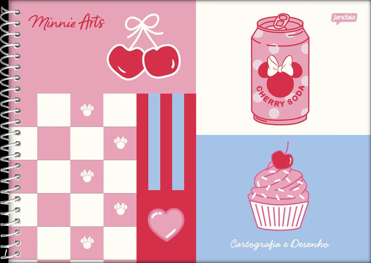 CADERNO ESPIRAL CAPA DURA 80 FOLHAS CARTOGRAFIA - MINNIE ARTS
