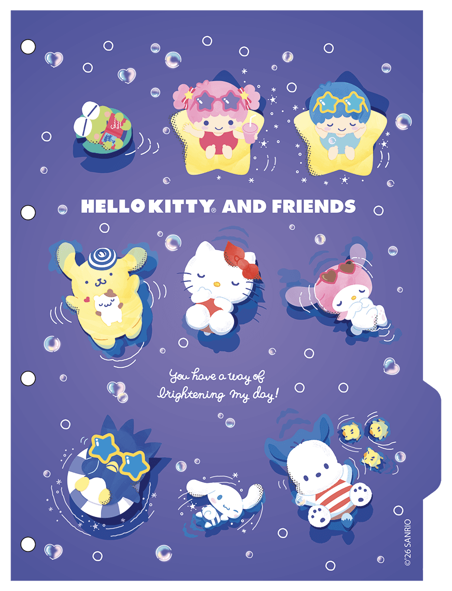 CADERNO ARGOLADO UNIVERSITÁRIO 80 FOLHAS - HELLO KITTY & AMIGOS BUBBLE — miniatura 6