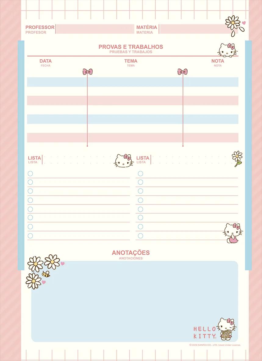 CADERNO ESPIRAL UNIVERSITÁRIO CAPA DURA 01 MATÉRIA 80 FOLHAS - HELLO KITTY KRAFT — miniatura 12