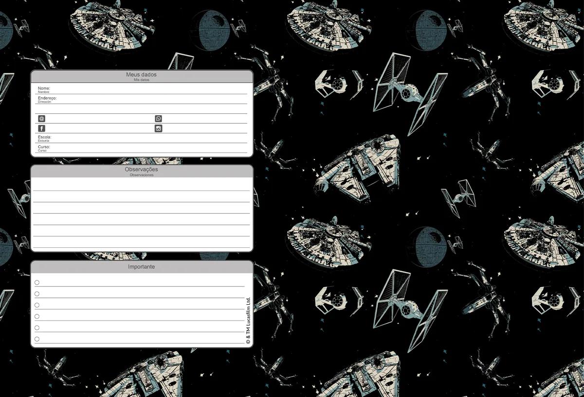 CADERNO BROCHURA CAPA DURA UNIVERSITÁRIO 80 FOLHAS - STAR WARS — miniatura 6