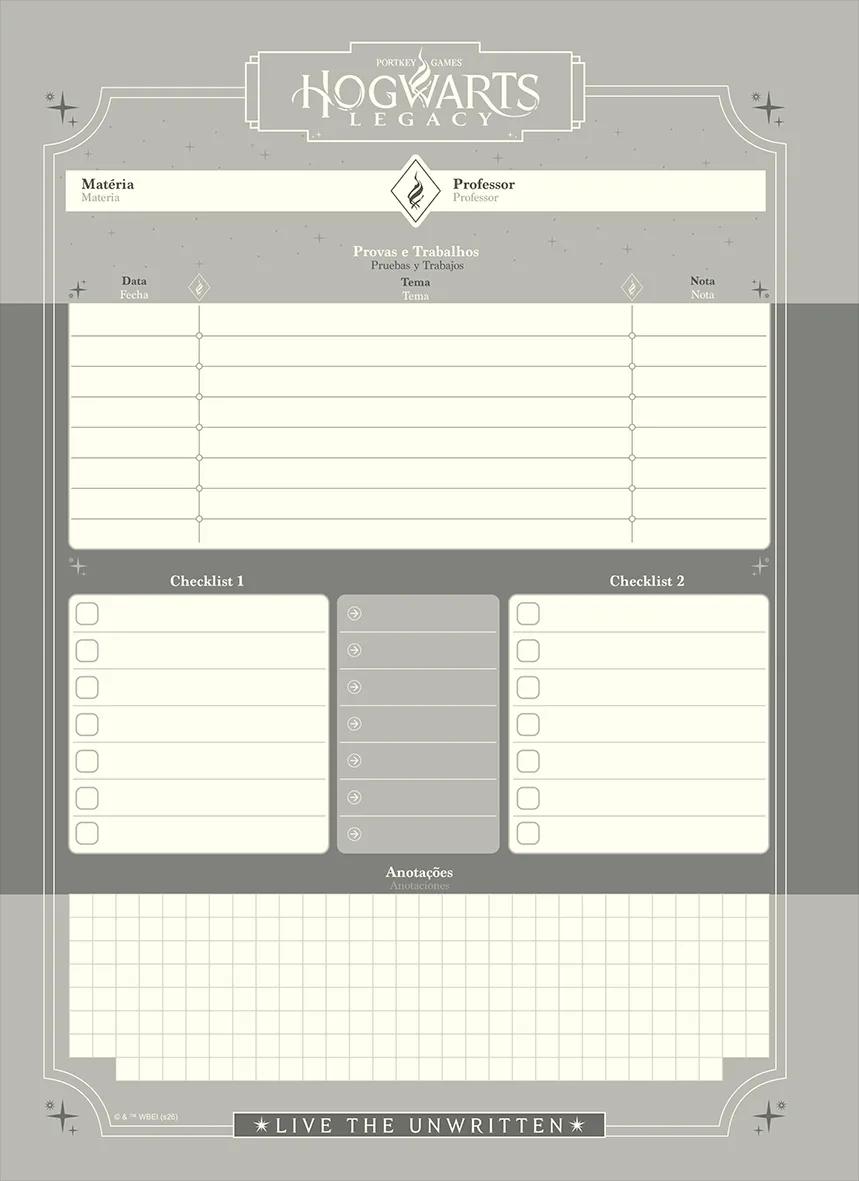 CADERNO UNIVERSITÁRIO CAPA DURA 01 MATÉRIA 80 FOLHAS NEO - HOGWARTS LEGACY — miniatura 11