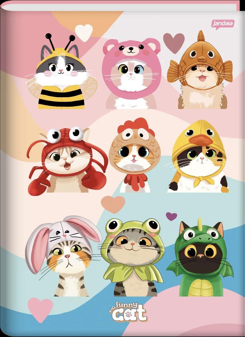 CADERNO BROCHURA CAPA DURA UNIVERSITÁRIO 80 FOLHAS - FUNNY CAT — miniatura 4