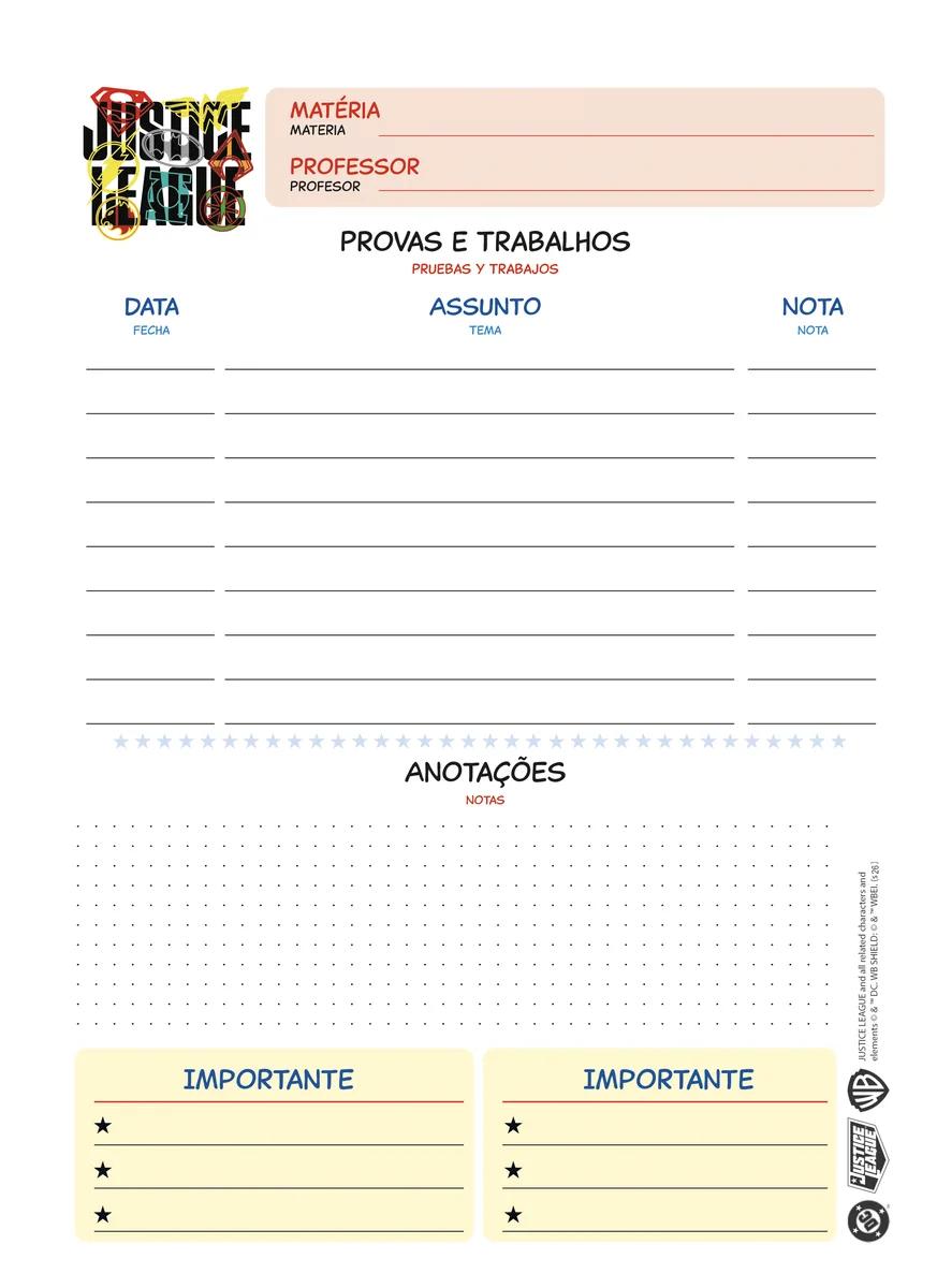 CADERNO ESPIRAL UNIVERSITÁRIO CAPA DURA 15 MATÉRIAS 240 FOLHAS - LIGA DA JUSTIÇA — miniatura 3