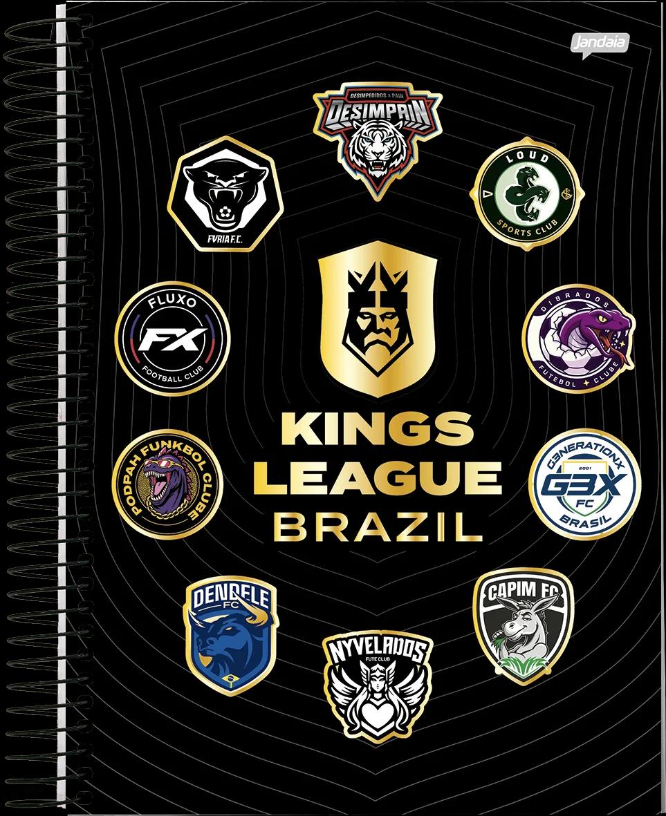 CADERNO ESPIRAL 1/8 100X146MM 80FLS - KINGS LEAGUE BRAZIL
