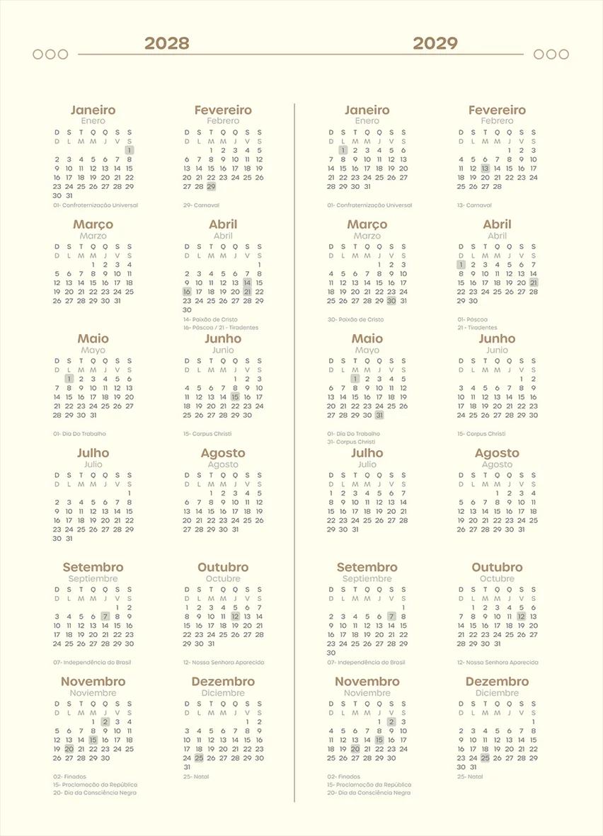 AGENDA DIÁRIA BROCHURA PLANNER MENSAL190X248MM 20FLS - KRAFT GOLD — miniatura 3