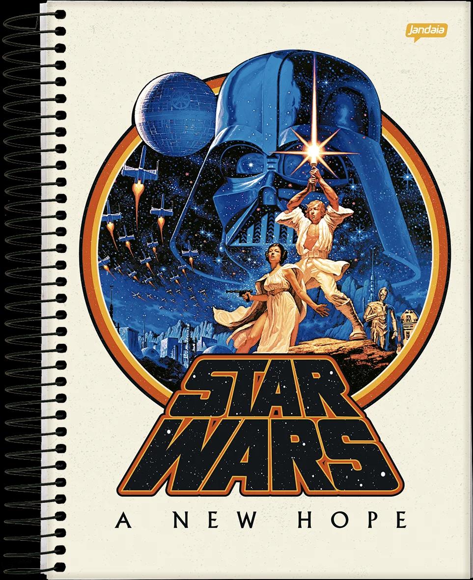 CADERNO ESPIRAL UNIVERSITÁRIO CAPA DURA 01 MATÉRIA 80 FOLHAS - STAR WARS