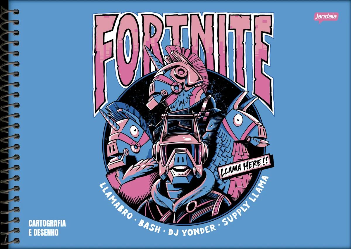 CADERNO ESPIRAL CAPA DURA 80 FOLHAS CARTOGRAFIA - FORTNITE